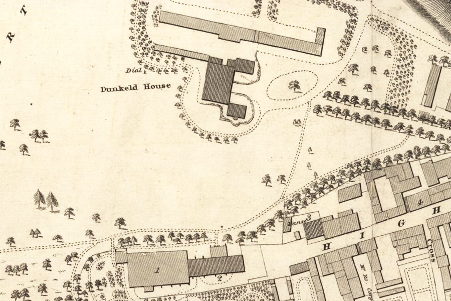 Dunkeld House (site of) Castle in Dunkeld and Dowally, Perthshire